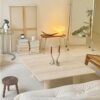 Natural travertine square coffee table