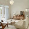 Natural travertine square coffee table