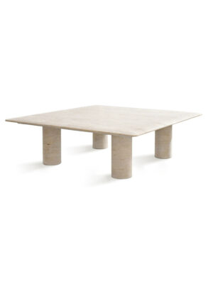 Natural travertine square coffee table