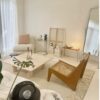 Natural travertine square coffee table