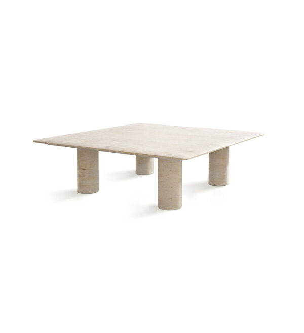 Natural travertine square coffee table