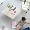 Natural travertine square coffee table