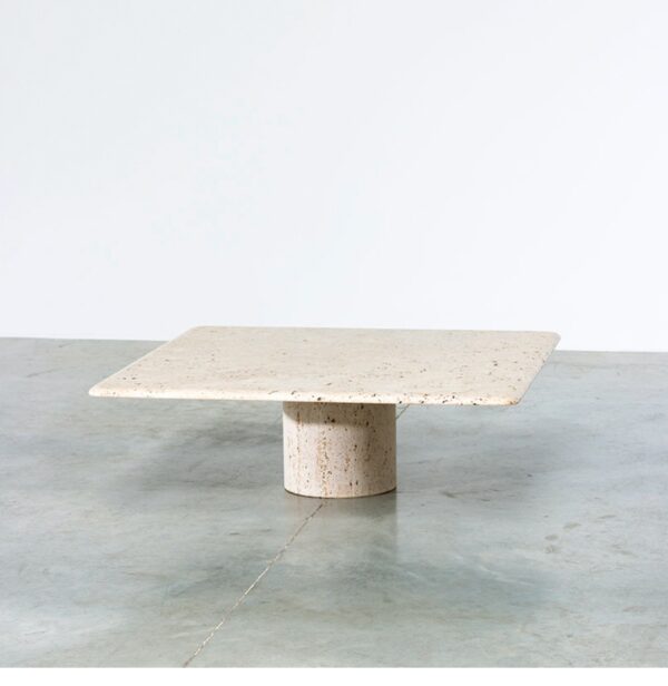 Natural travertine square coffee table