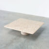 Natural travertine square coffee table
