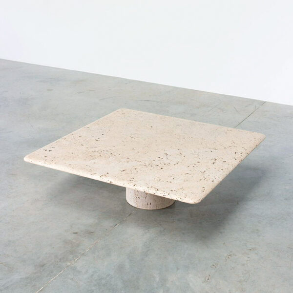 Natural travertine square coffee table