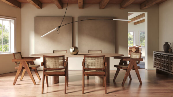 Oval Travertine Dining Table