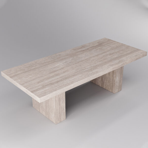 Rectangle Travertine Dining Table