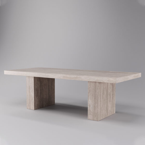 Rectangle Travertine Dining Table
