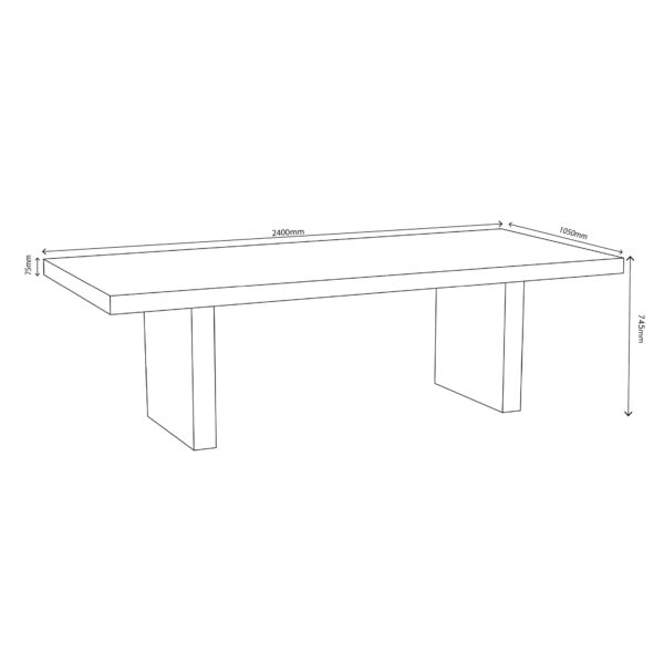Rectangle Travertine Dining Table