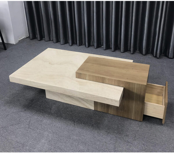 Rectangular marble coffee table