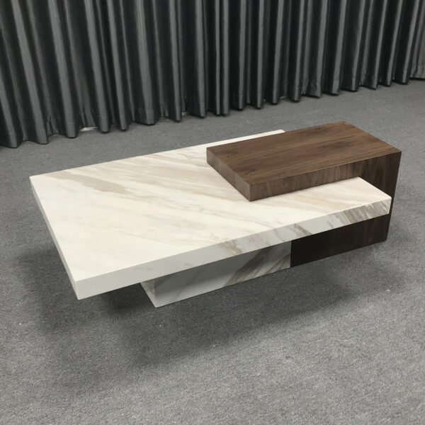 Rectangular marble coffee table