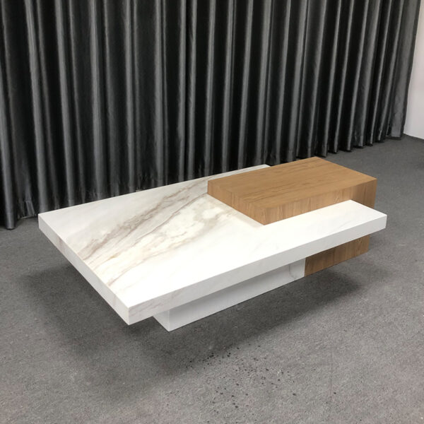 Rectangular marble coffee table