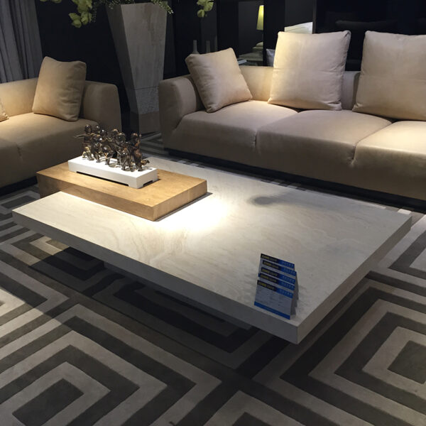 Rectangular marble coffee table