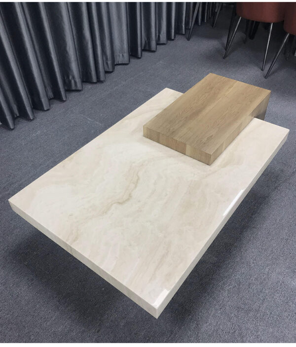 Rectangular marble coffee table