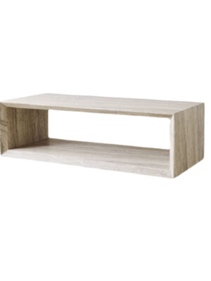 Rectangular natural travertine coffee table