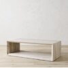 Rectangular natural travertine coffee table