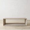 Rectangular natural travertine coffee table
