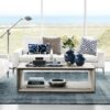 Rectangular natural travertine coffee table