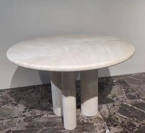 Round Travertine Dining Table