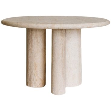 Round Travertine Dining Table