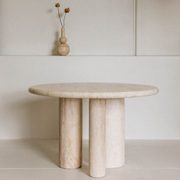 Round Travertine Dining Table