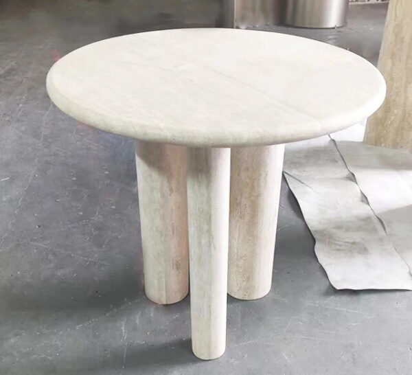 Round Travertine Dining Table