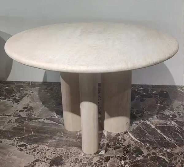 Round Travertine Dining Table