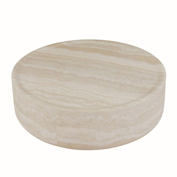 Round Travertine Stone Coffee Table