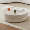 Round Travertine Stone Coffee Table