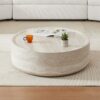 Round Travertine Stone Coffee Table