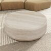 Round Travertine Stone Coffee Table