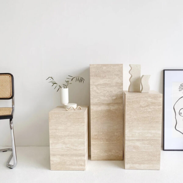 Square Travertine Plinth