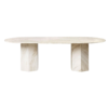 Travertine Dining table with Hexagon Base