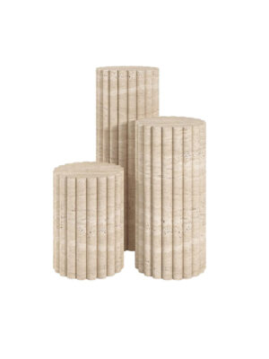 Travertine Fluted Round Plinth