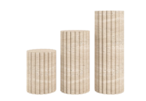 Travertine Fluted Round Plinth
