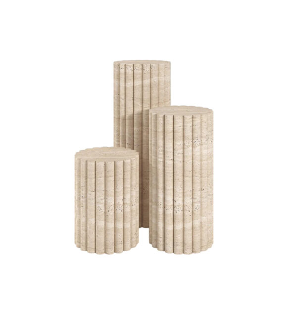 Travertine Fluted Round Plinth