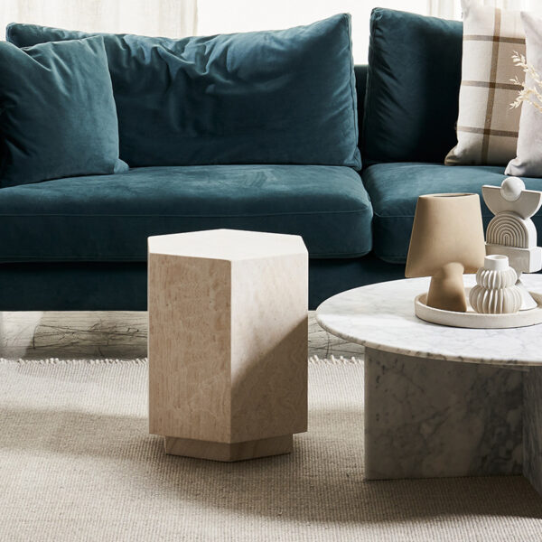 Travertine Side Table