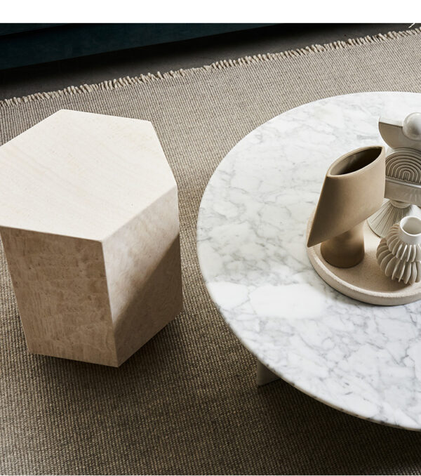 Travertine Side Table