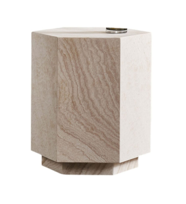 Travertine Side Table