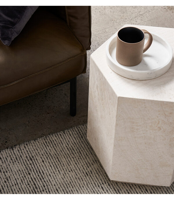Travertine Side Table