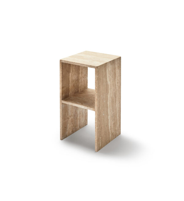 Travertine Square Side Table