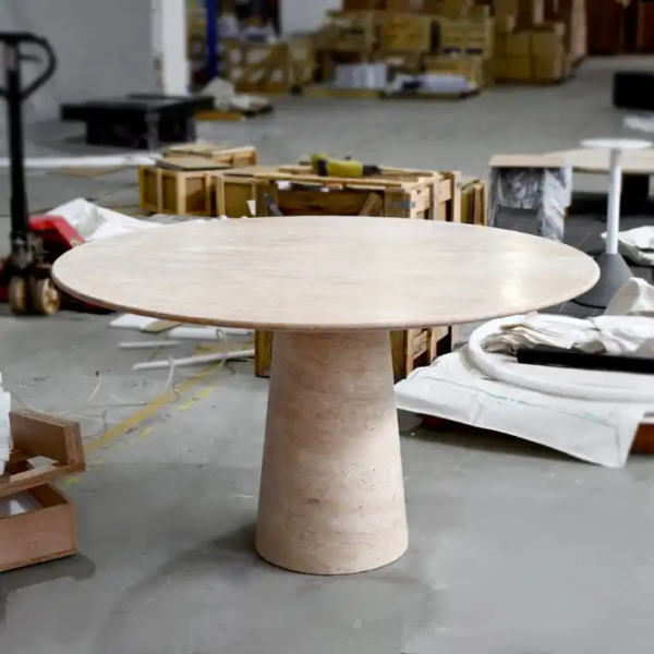 Up & Up travertine dining table
