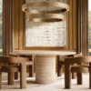 Up & Up travertine dining table