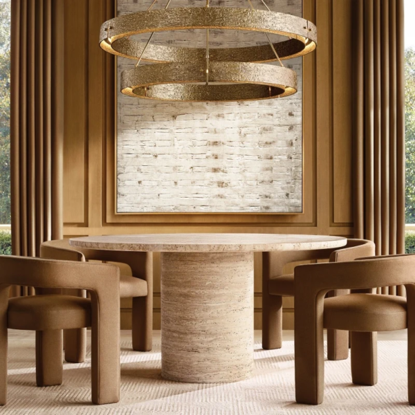 Up & Up travertine dining table