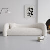 White Boucle Upholstered Curved Sofa