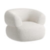 White Boucle Upholstered Curved Sofa
