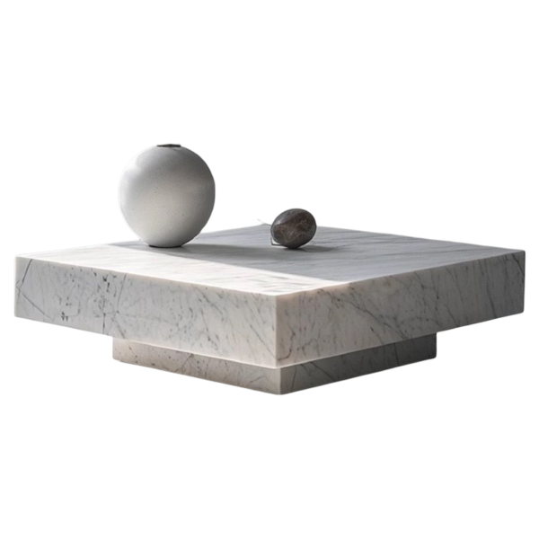 Carrara White Marble Coffee Table