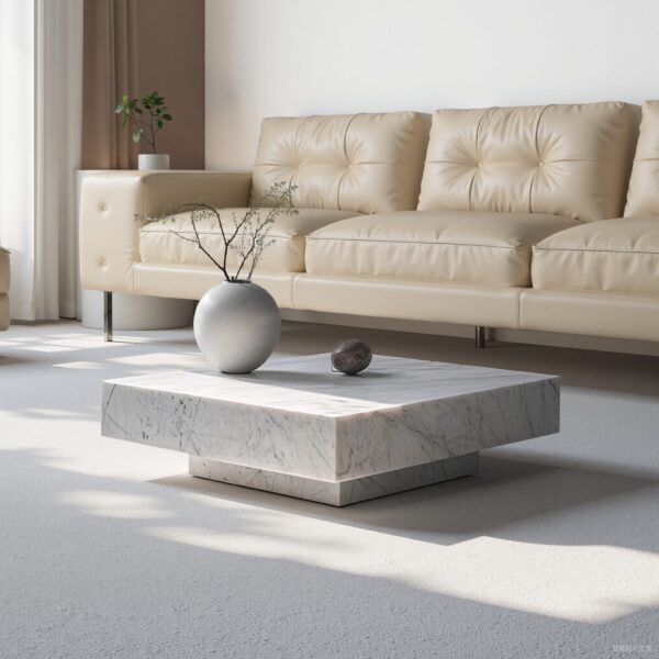 Carrara White Marble Coffee Table