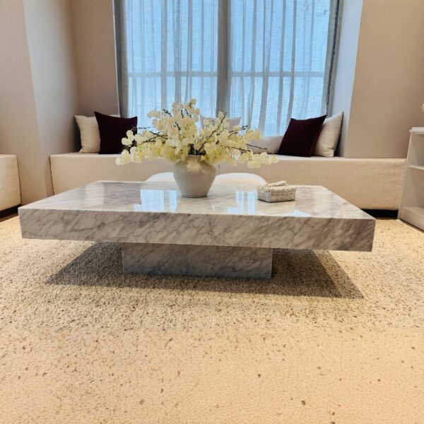 Carrara White Marble Coffee Table