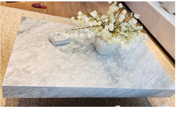Carrara White Marble Coffee Table